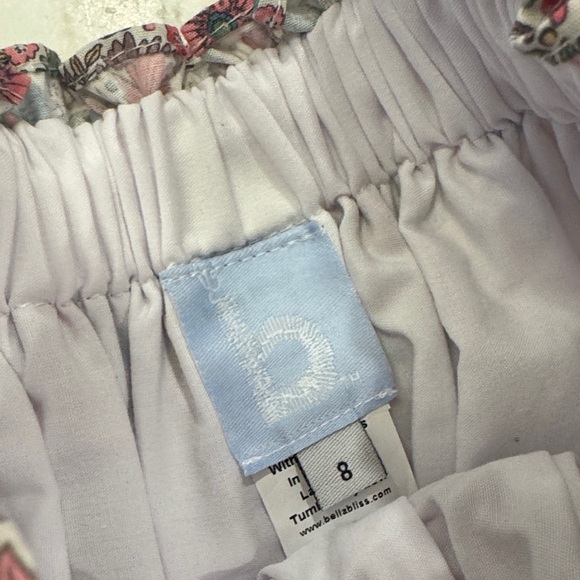 Bella Bliss Smocked Waist Floral Cotton Skirt - Pink Multi - Picture 2 of 4